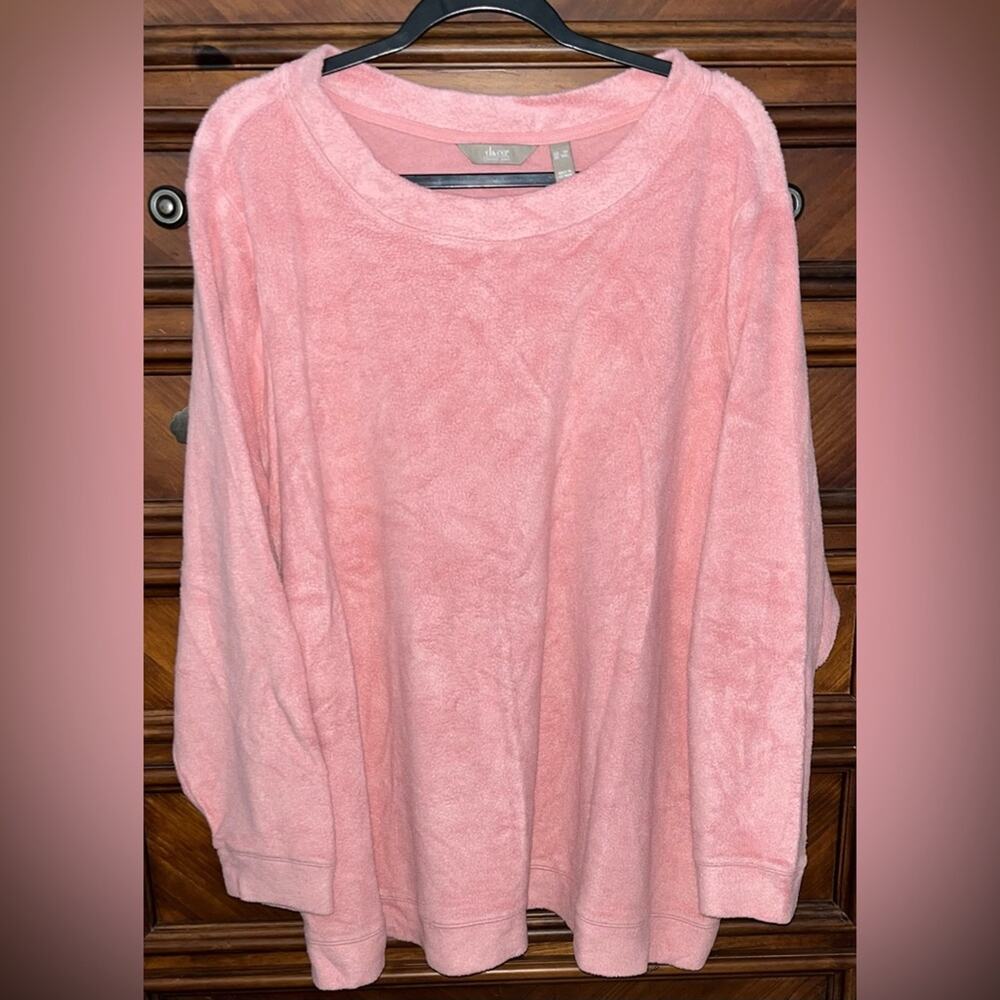Denim & Co. Comfort Zone Baby Sherpa Crewneck Pullover 31” P2P